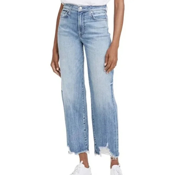 7 For all Mankind Cropped Alexa Jeans Destroyed Hem. Sz: 28